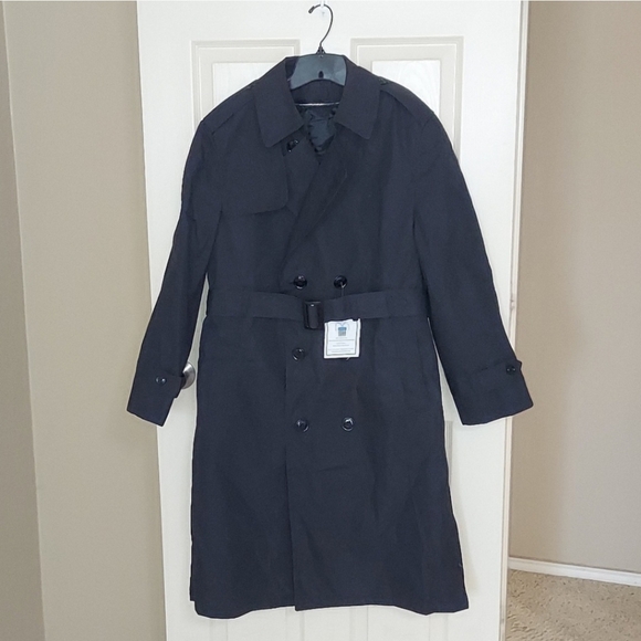 Garrison Collection Men's Military Double Breasted Trench Coat In Black SZ 40S - Picture 1 of 7